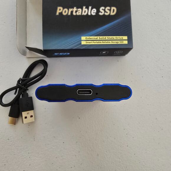 2TB Portable SSD External Solid State Drive Type-C USB 3.1 Blue NIB - Picture 8 of 10